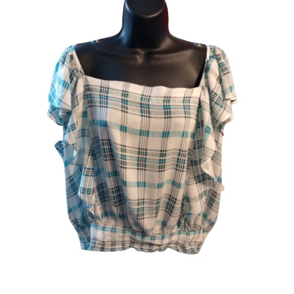 Ana Women's Size XXLT Naples Stripes Pull Over Ruffle Top -NWT - Picture 1 of 8